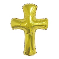 Globo de silueta de cruz dorada de 61 x 87 cm