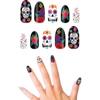 Uñas postizas de Catrina para Halloween