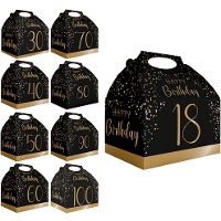 Caja de cartón Elegant Gold de números - 12 unidades