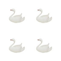 Figura para tarta de cisne blanco de 7 x 6 x 3 cm - Dekora - 144 unidades