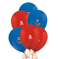 Globos de látex de Pirata Isla del Tesoro de 28 cm - Procos - 6 unidades