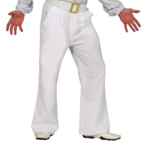 Pantalón estilo disco blancos para hombre