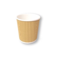 Vasos de 120 ml de cartón biodegradables ondulados - 25 unidades