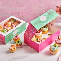 Caja para 6 cupcakes o 15 mini cupcakes de 24 x 16 x 8 cm - FunCakes - 3 unidades