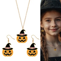 Set de pendientes y collar de calabazas