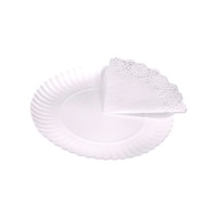 Bandeja con blonda redonda blanca de 23 cm - Maxi Products - 2 unidades