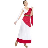 Disfraz de romano rojo para mujer