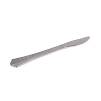 Cuchillos metalizados plateados de 19 cm - Maxi Products - 25 unidades