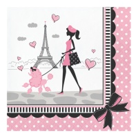 Servilletas de Paris de 16,5 x 16,5 cm - 18 unidades