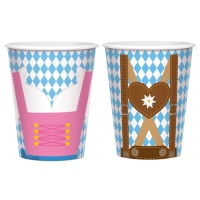 Vasos de papel de Oktoberfest de 250 ml - 8 unidades