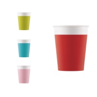 Vasos compostables de colores de 200 ml - 8 unidades