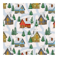 Caja para dulces o cupcakes de paisaje navideño de 17,5 x 17,5 x 8,5 cm