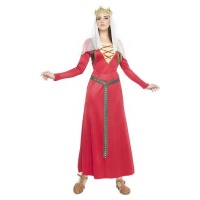 Disfraz de dama medieval rojo para mujer