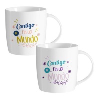 Taza de 350 ml Contigo al fin del mundo - 1 unidad