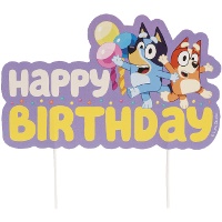 Topper para tarta de Happy Birthday Bluey - Dekora