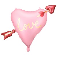 Globo de corazón de Love con flecha de 76 x 55 cm - Partydeco