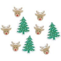 Obleas de renos y árboles de Navidad - 9 unidades