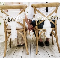 Letrero de Bride Groom de 35 x 17 cm - 2 unidades