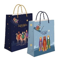 Bolsa regalo de 14 x 11,5 x 6,7 cm de Reyes Magos majestades - 1 unidad