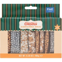 Kit de sprinkles metálicos 30 surtidos - PME - 180 gr