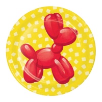 Platos de Party Balloon Animals de 18 cm - 8 unidades