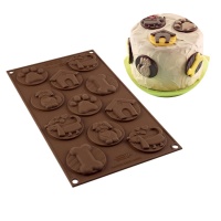 Molde de Perros para chocolate de silicona de 17 x 29,5 cm - Silikomart - 11 cavidades