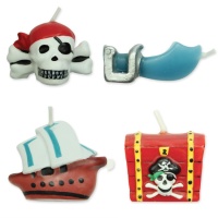 Velas de pirata con varios diseños de 3,5 cm - PME - 4 unidades