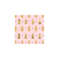 Servilletas de Piña tropical Hawaiana de 12,5 x 12,5 cm - 16 unidades