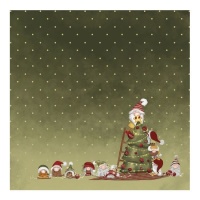 Papel Vellum Árbol de Navidad con gnomos de 30,5 x 30,5 cm - Artis decor - 3 unidades