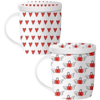 Taza de 350 ml corazones con filtro - 1 unidad