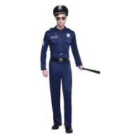 Disfraz de policía urbano con gorra para hombre