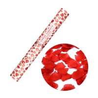 Cañón de confetti de pétalos de papel rojos de 40 cm