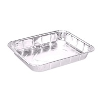 Envase de aluminio desechable rectangular de 39,8 x 33,8 x 5,5 cm