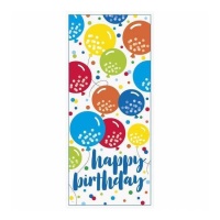 Póster para la puerta de Happy Birthday con globos de 68,5 x 152 cm