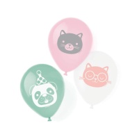 Globos de látex de Mascotas de 23 cm - Amscan