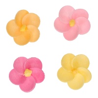 Obleas de flores de prímulas de colores de 3,5 cm - FunCakes - 12 unidades