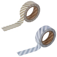 Washi tape de rayas metal 10 m - 1 unidad