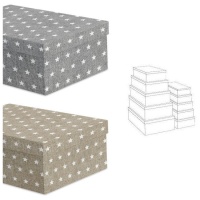 Caja rectangular con estrellas- 15 unidades