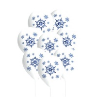 Globos de látex Snow Princess de 27 cm - 8 unidades