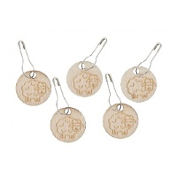 Marcadores de punto de madera en forma de oveja - Milward - 10 unidades