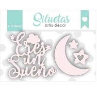 Chipboard Eres un sueño - Artis decor - 4 piezas