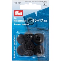 Botones de 1,5 y 1,7 cm para pantalones - Prym - 10 unidades