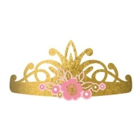 Tiaras doradas de Princesa por un dia - 8 unidades