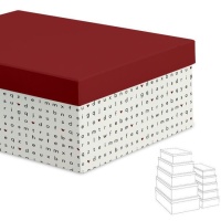 Caja rectangular con letras y tapa roja - DCasa - 15 unidades