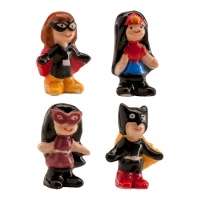 Figuras para roscón de superheroínas de 3,5 a 4 cm - Dekora - 50 unidades