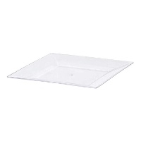 Plato de 27 cm transparente cuadrado - 1 unidad