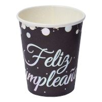 Vasos de Feliz Cumpleaños Dorado - 8 unidades