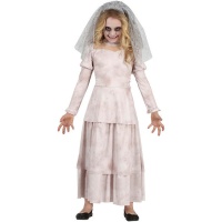 Disfraz de novia fantasma triste para niña