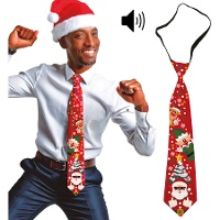 Corbata navideña de figuras con música