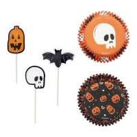 Cápsulsa para cupcakes y picks de Halloween - Wilton - 72 piezas